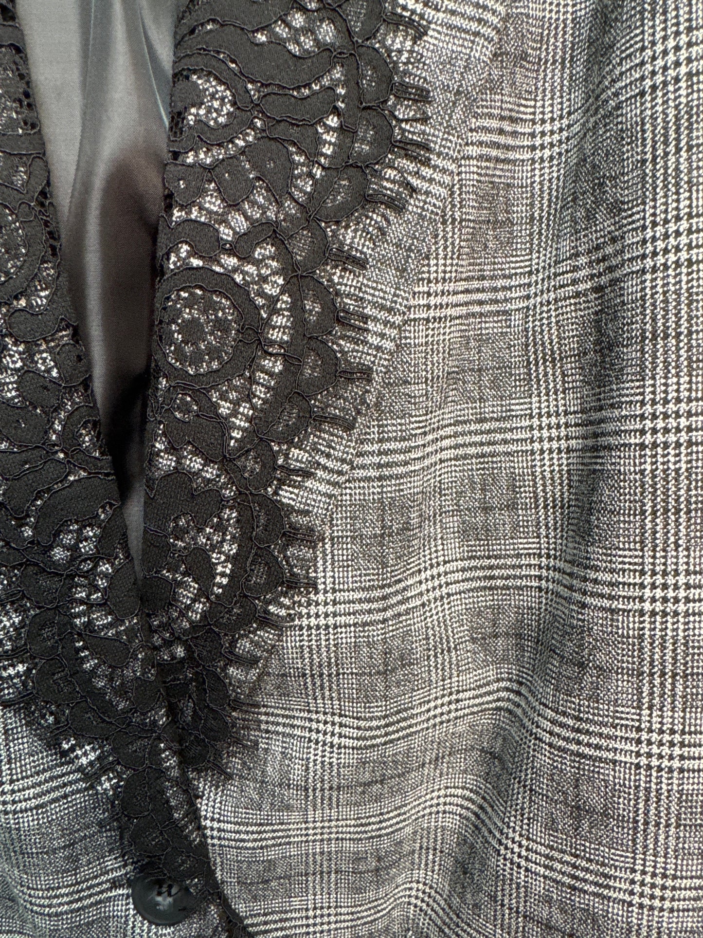 Giacca tartan profili pizzo