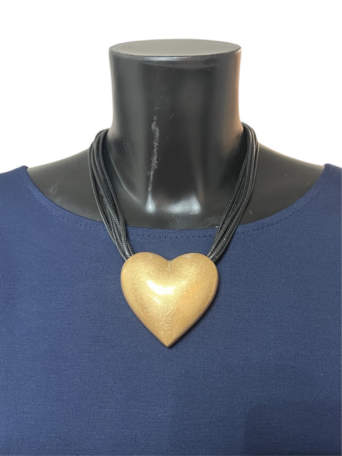 Collana con cuore in acciaio satinato