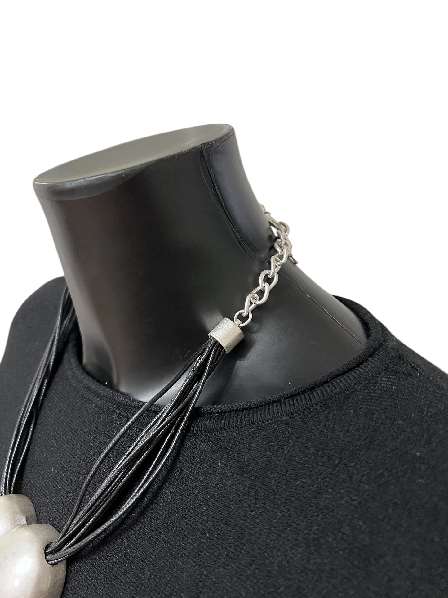 Collana con cuore in acciaio satinato