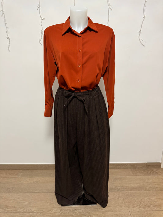 Coordinato lana gessato arancione