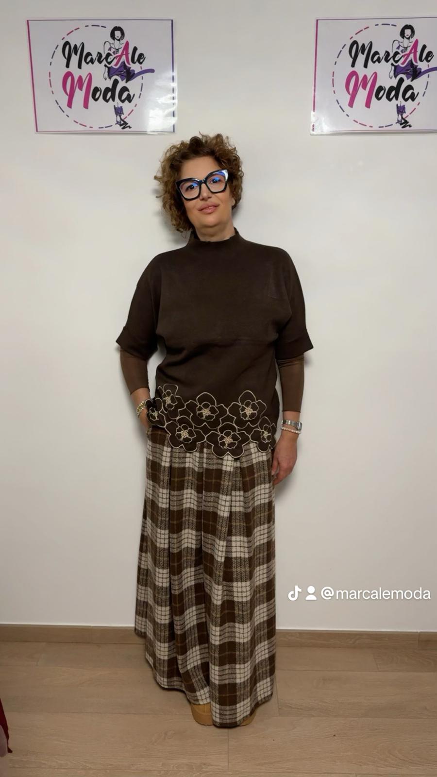 Pantaloni tartan wide fit