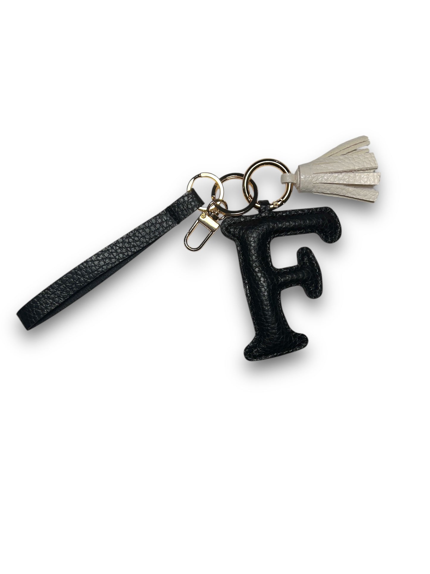 Charm a forma di lettera "F" con nappina