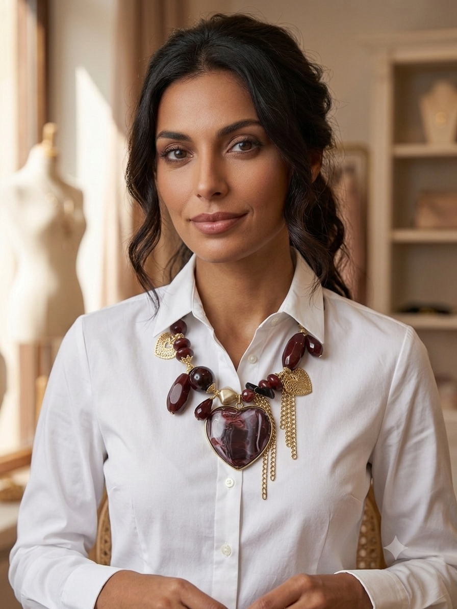 Collana Cuore/Bordeau