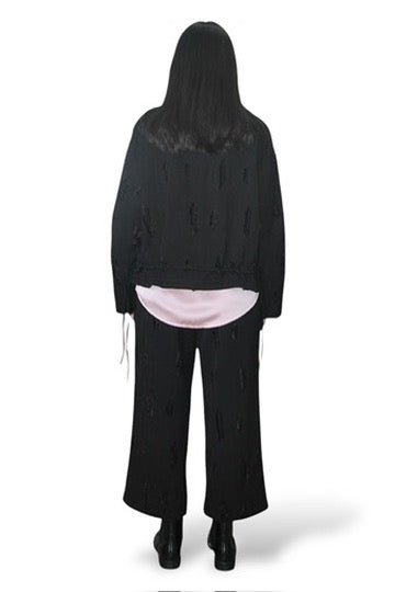Wendy Trendy pantaloni dal taglio dritto effetto strappato