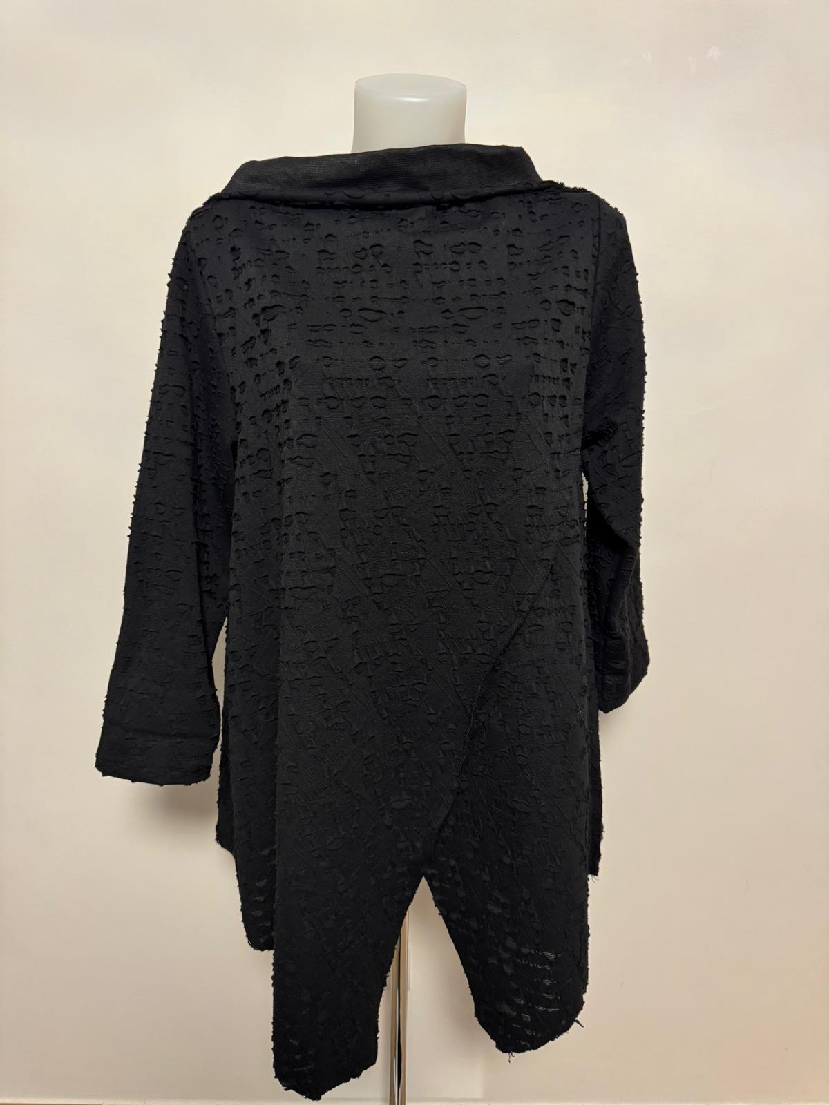 158C Casacca effetto distressed con scollo a vulcano