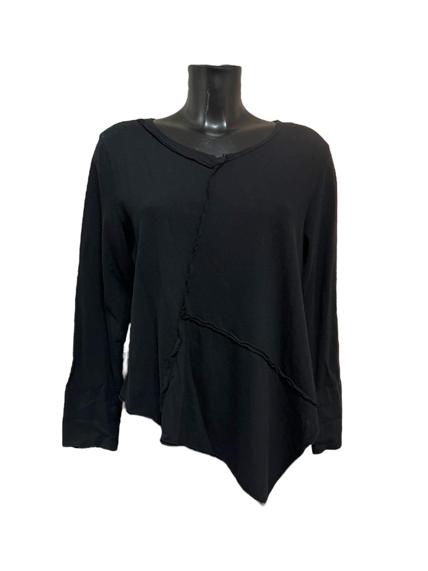 Wendy Trendy t-shirt a maniche lunghe con scollo a V e decorazioni a taglio vivo