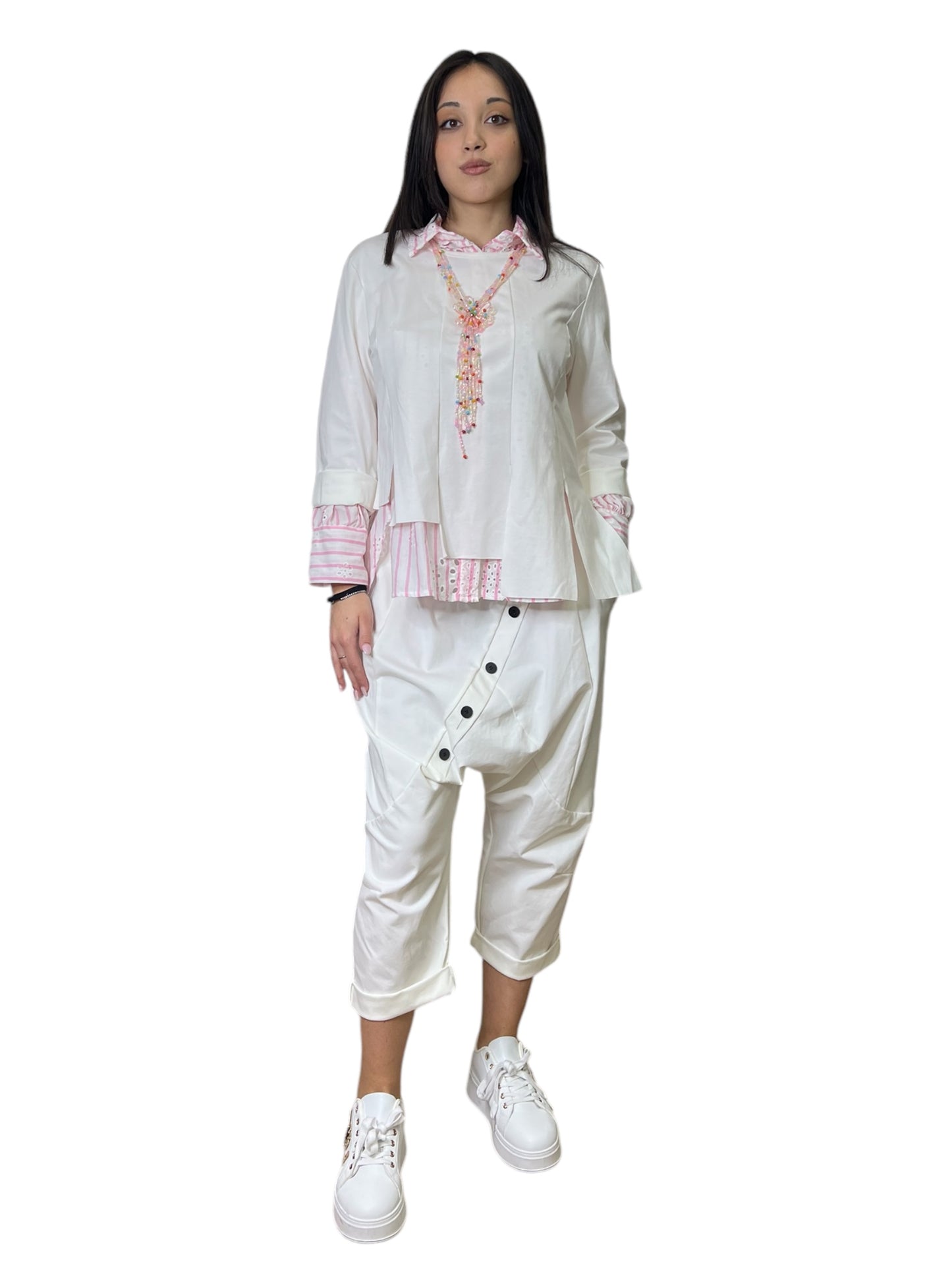 Sun Sun pantaloni a cavallo basso con bottoni obliqui