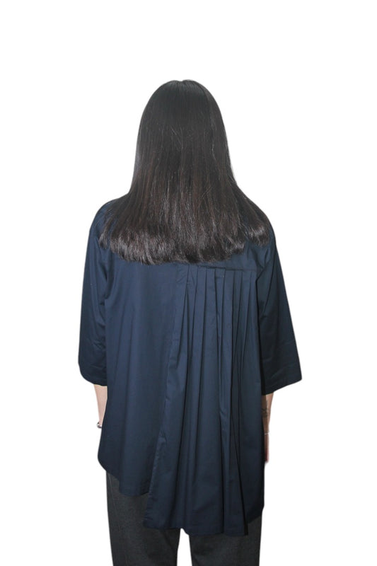 Wendy Trendy Shirt with Chest Panel and Pleats