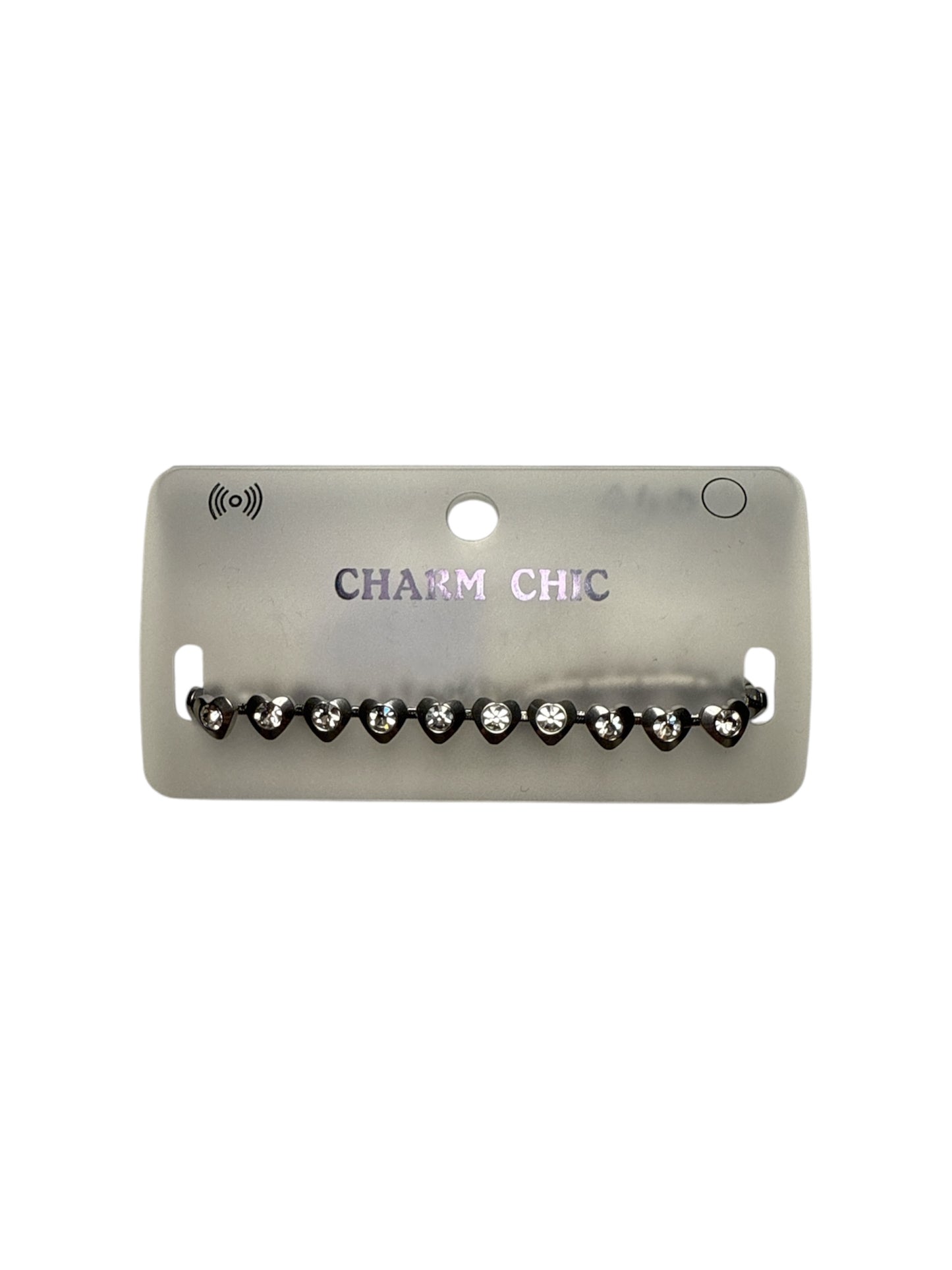 Bracciale a cuori con cristallo centrale