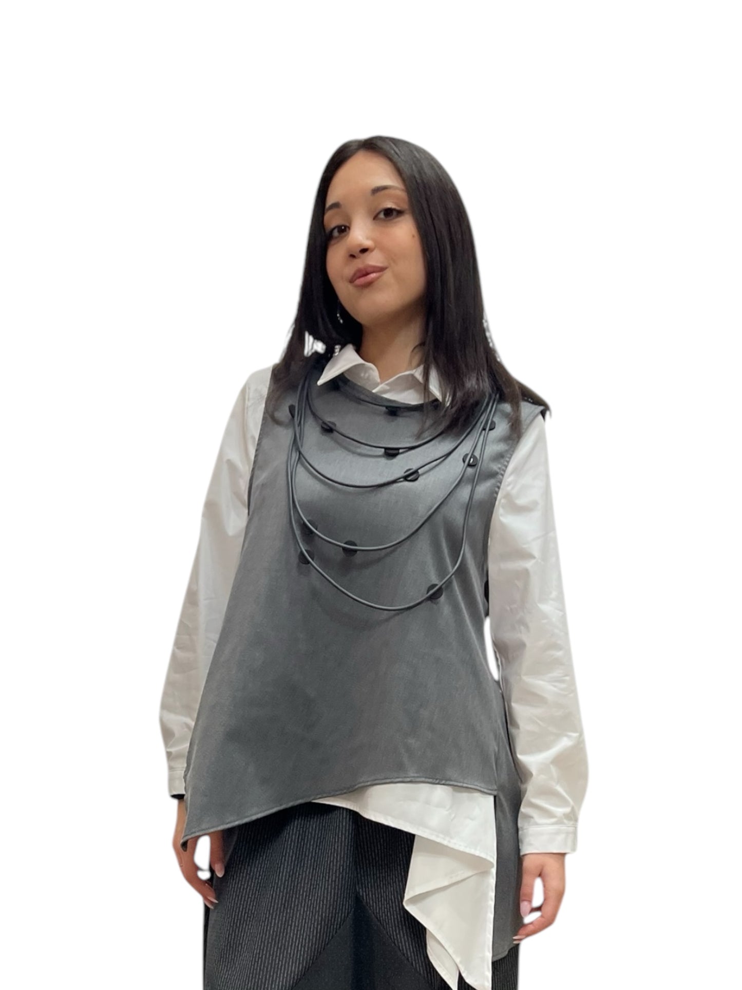 Wendy Trendy gilet asimmetrico