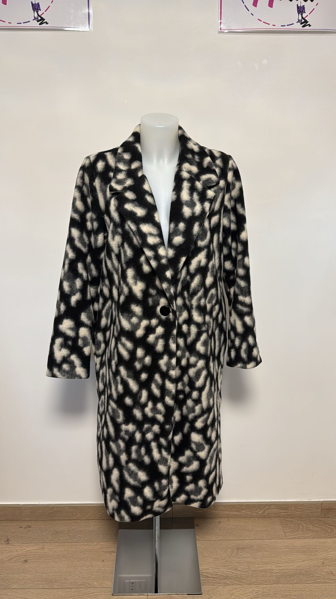 Cappotto monopetto stampa animalier