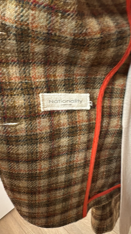 Giacca a scacchi con cuciture all’inglese