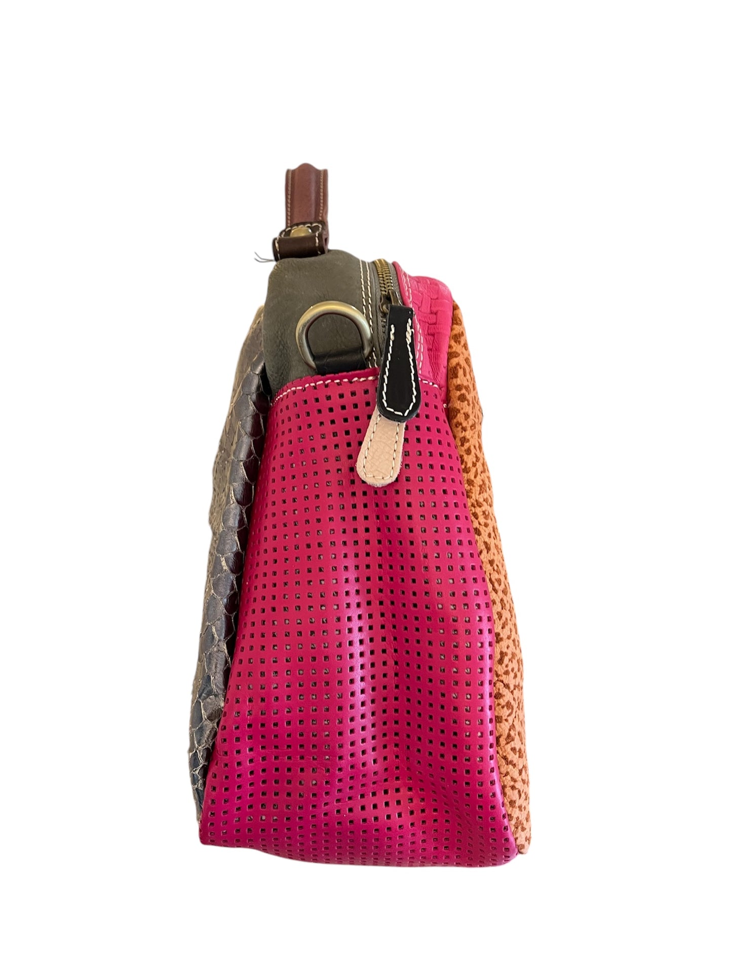 Ebarrito borsa colorata in pelle patchwork
