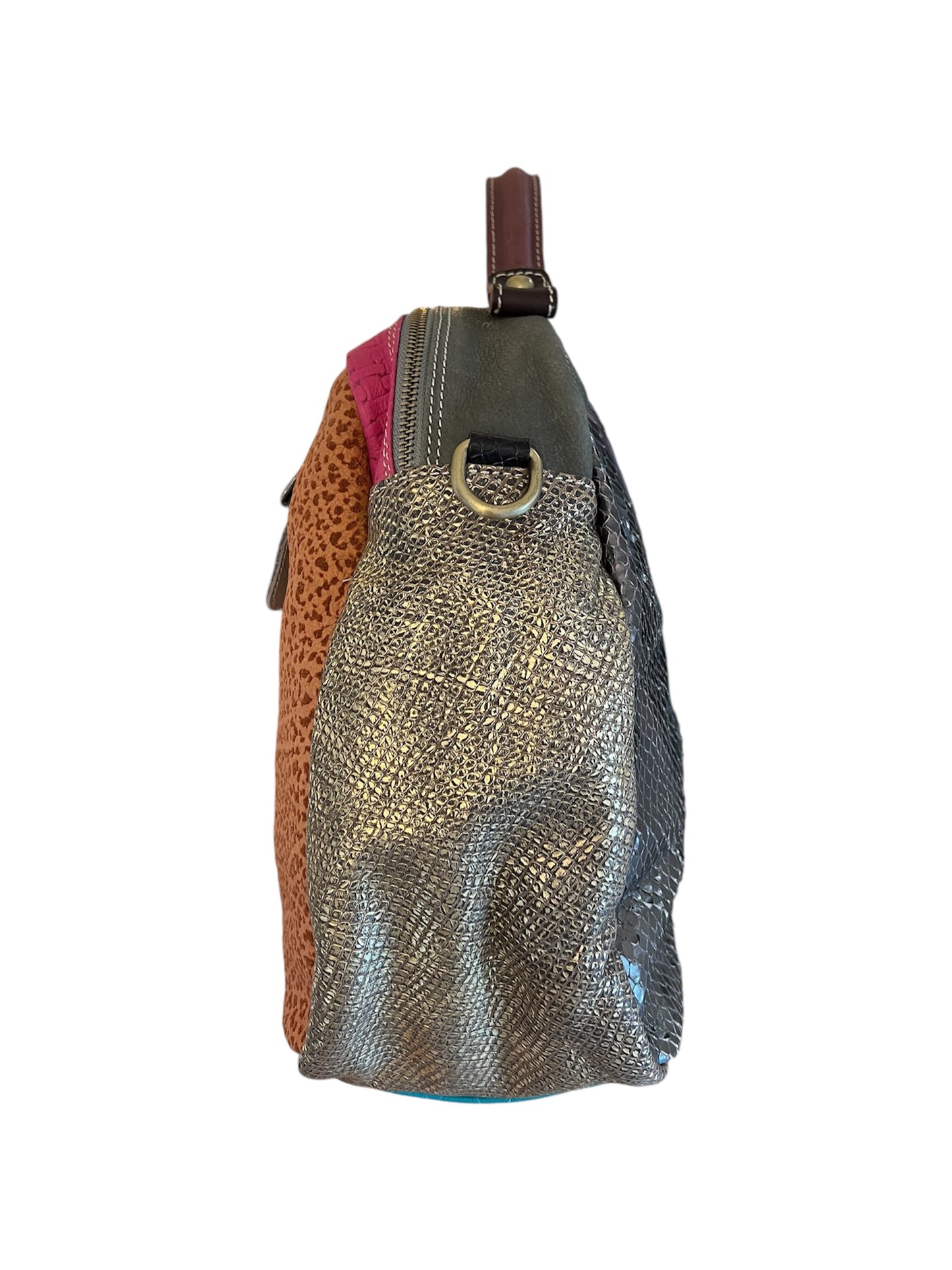 Ebarrito borsa colorata in pelle patchwork