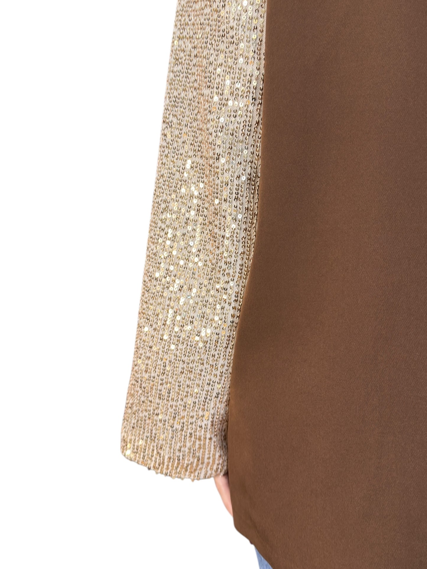 Blazer oversize con maniche a contrasto con paillettes