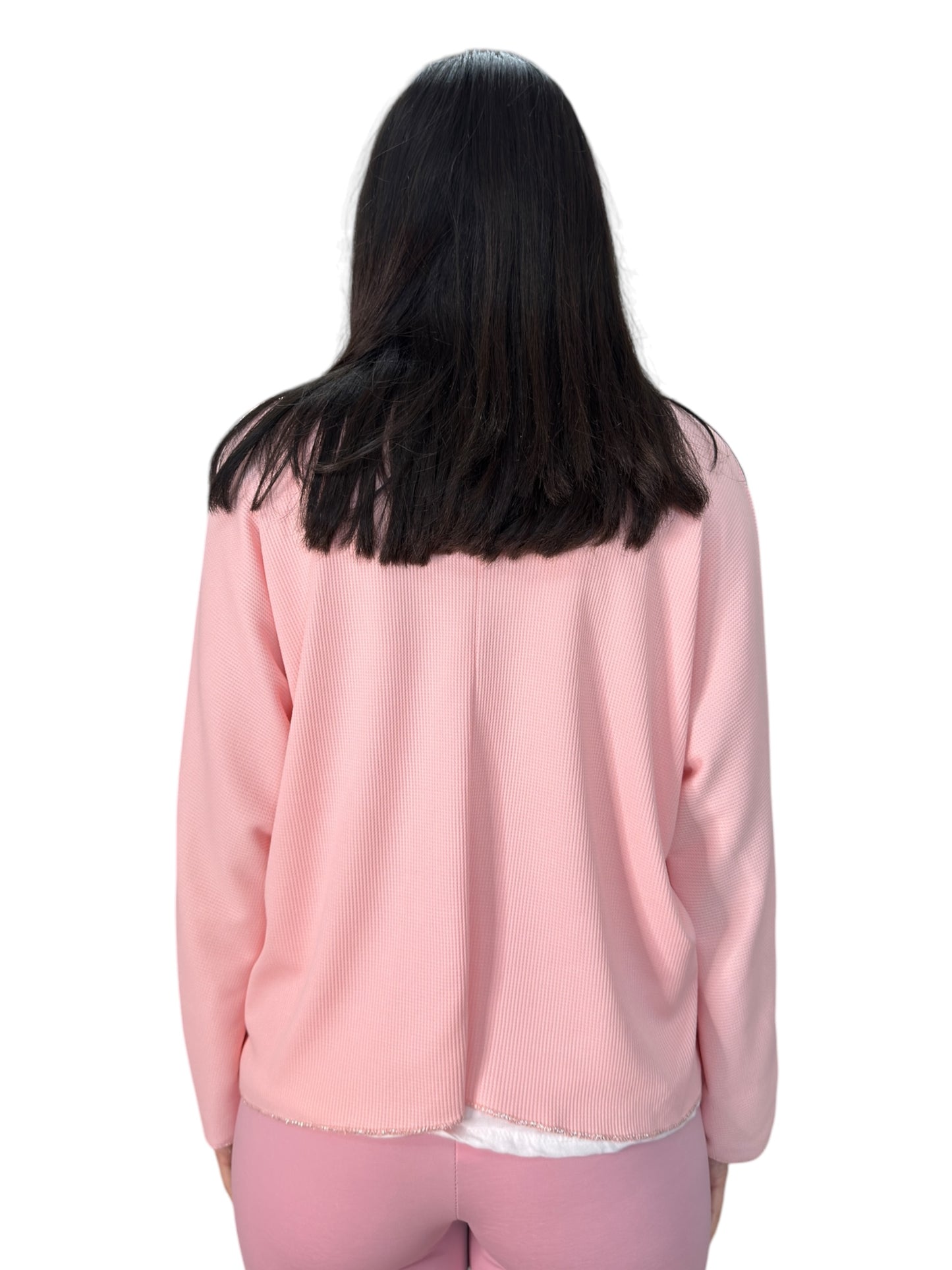 Maglia loose fit testurizzata con bordatura in lurex