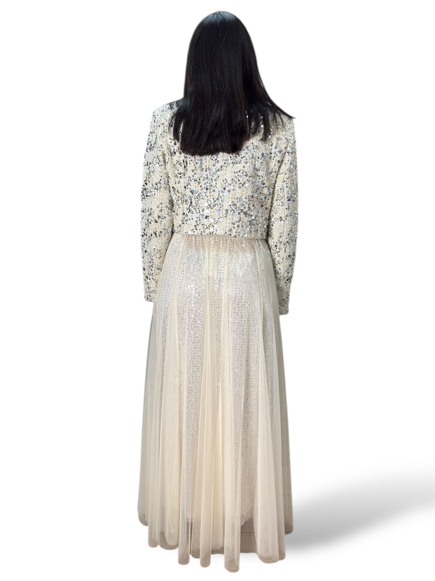 VicBee gonna in tulle con fodera con paillettes
