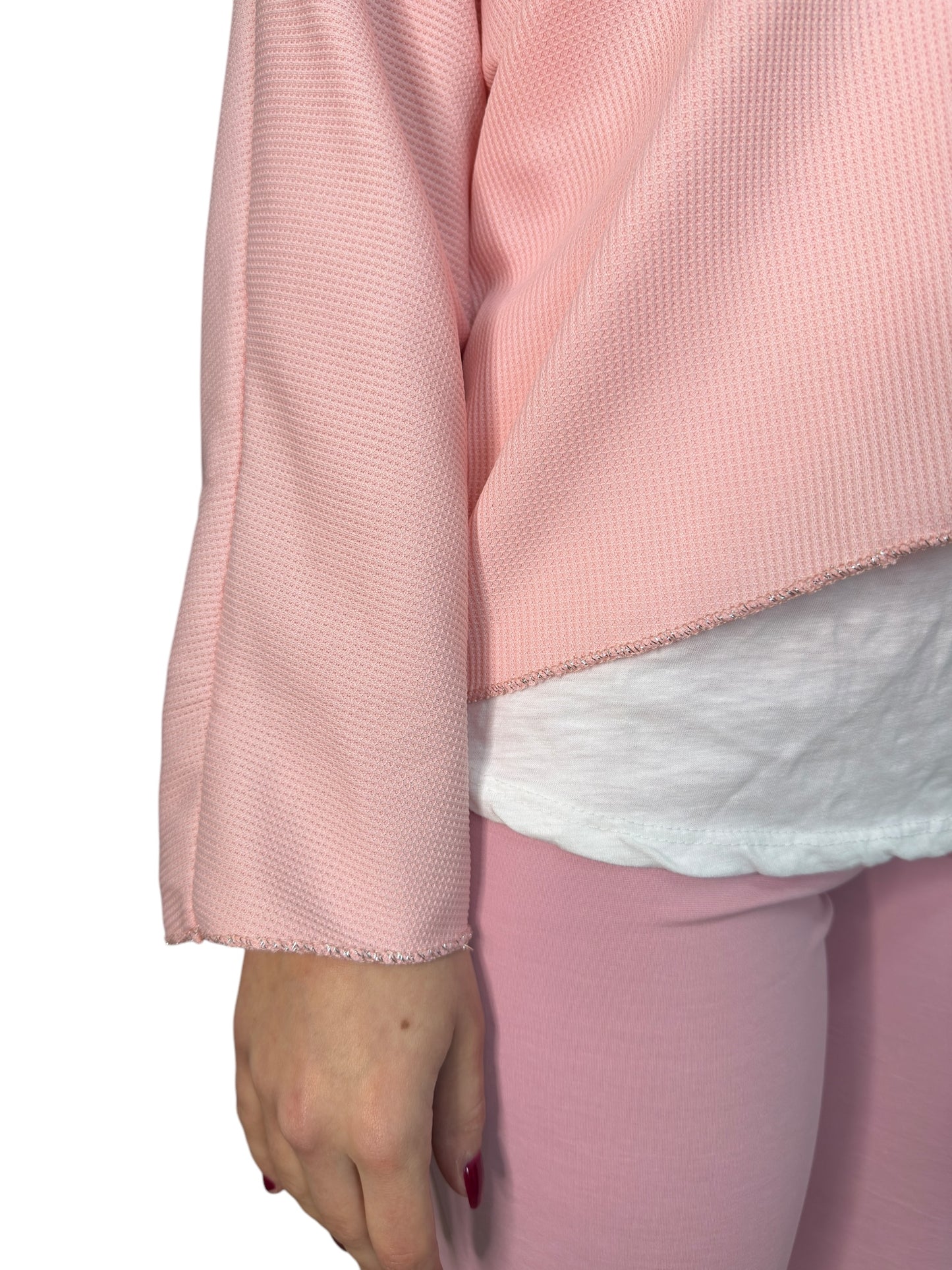 Maglia loose fit testurizzata con bordatura in lurex