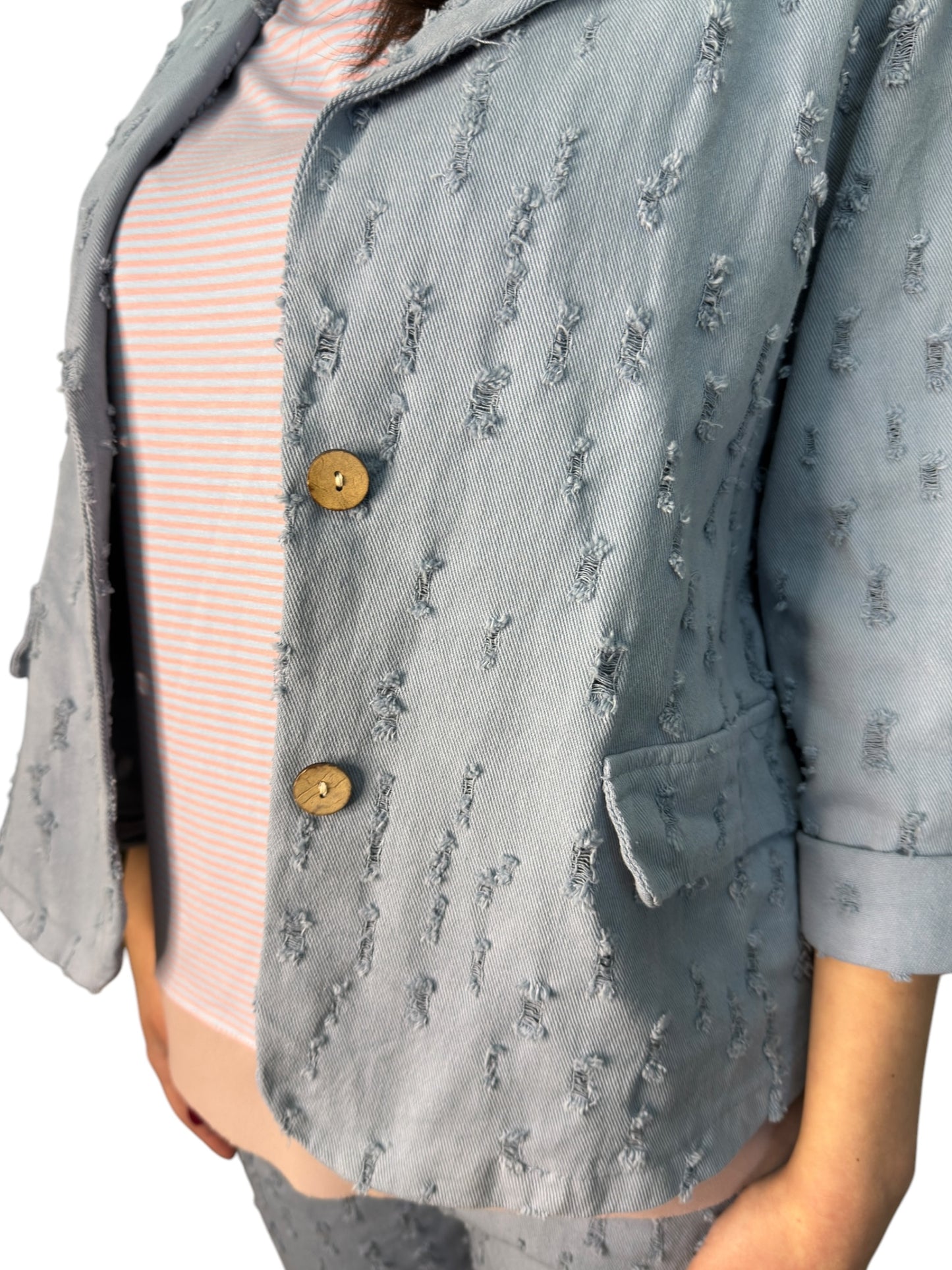 Completo in tessuto effetto distressed
