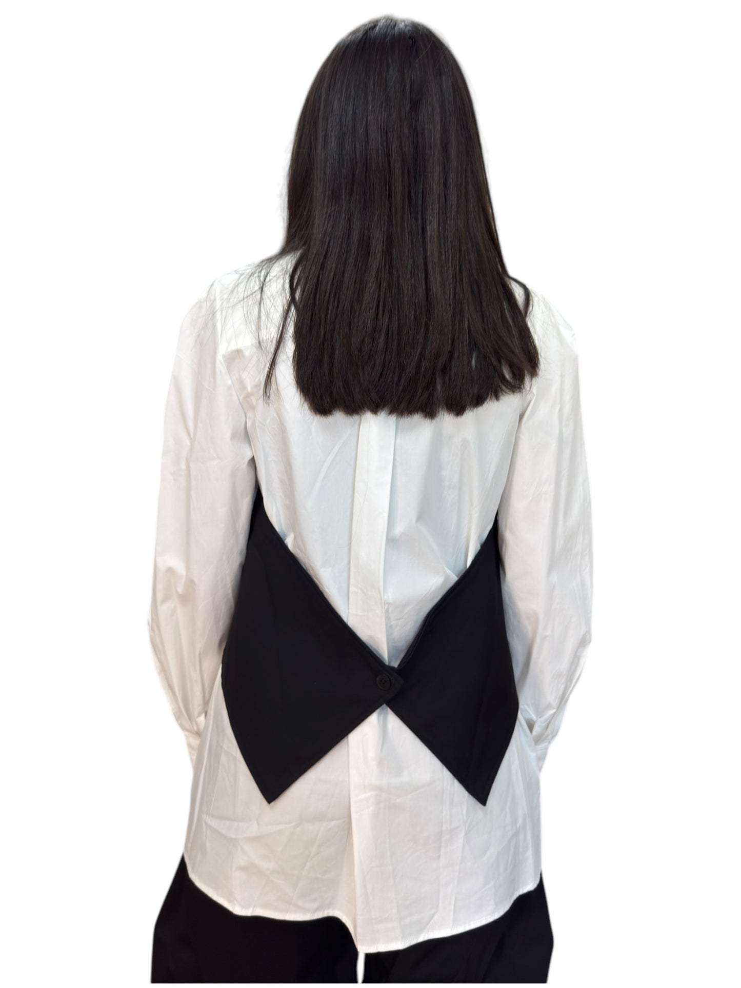 VicBee camicia-gilet con sezione in denim