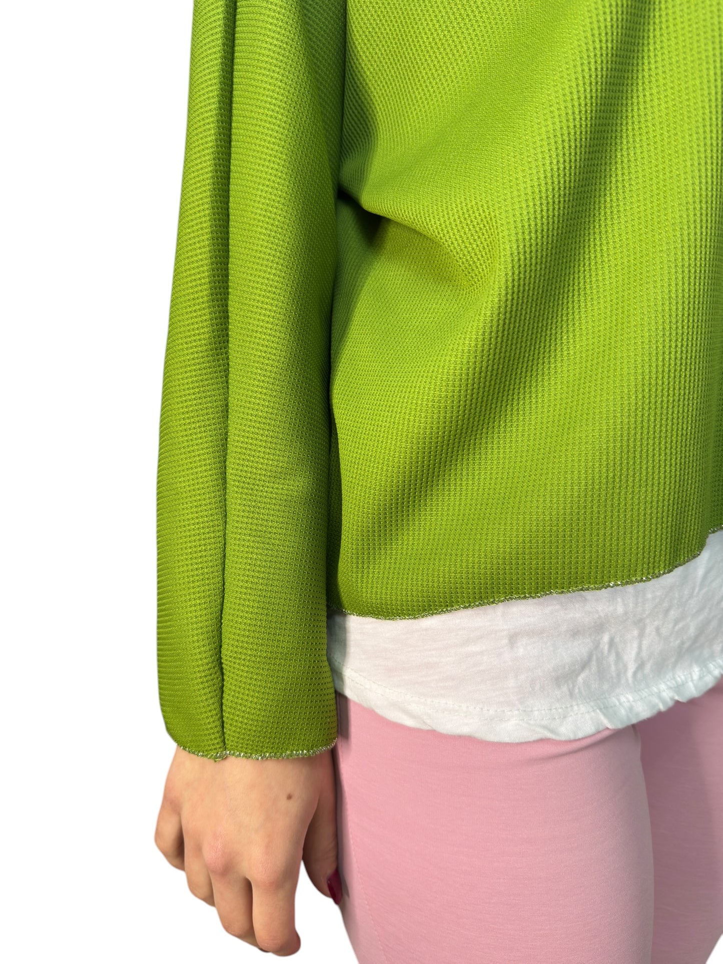 Maglia loose fit testurizzata con bordatura in lurex