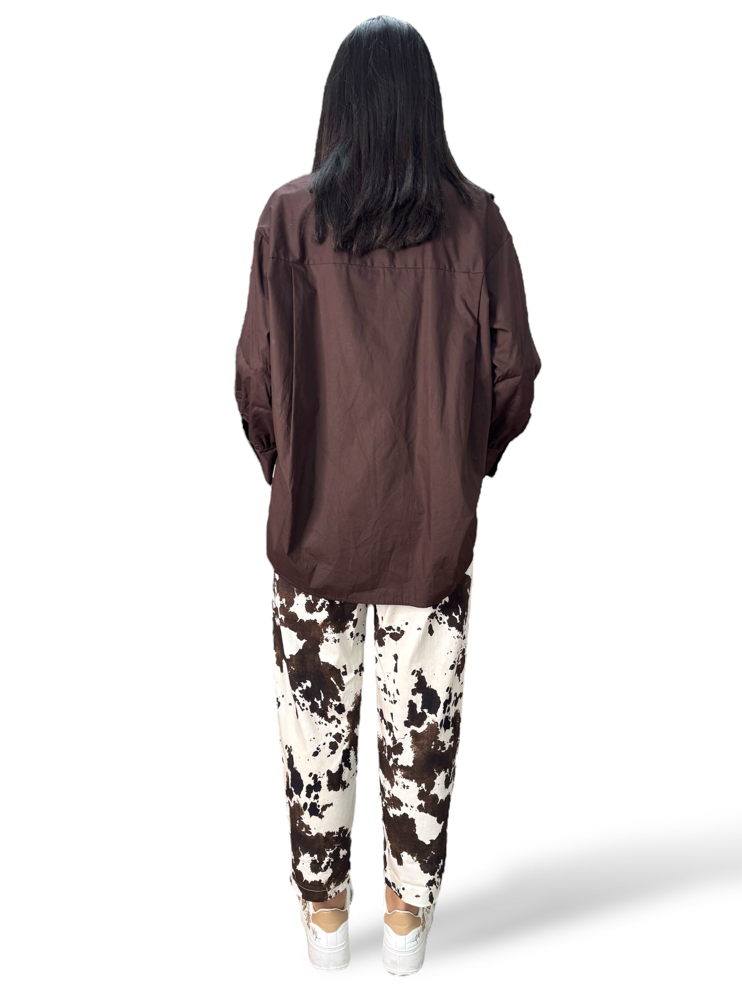 Pantaloni con motivo a mucca