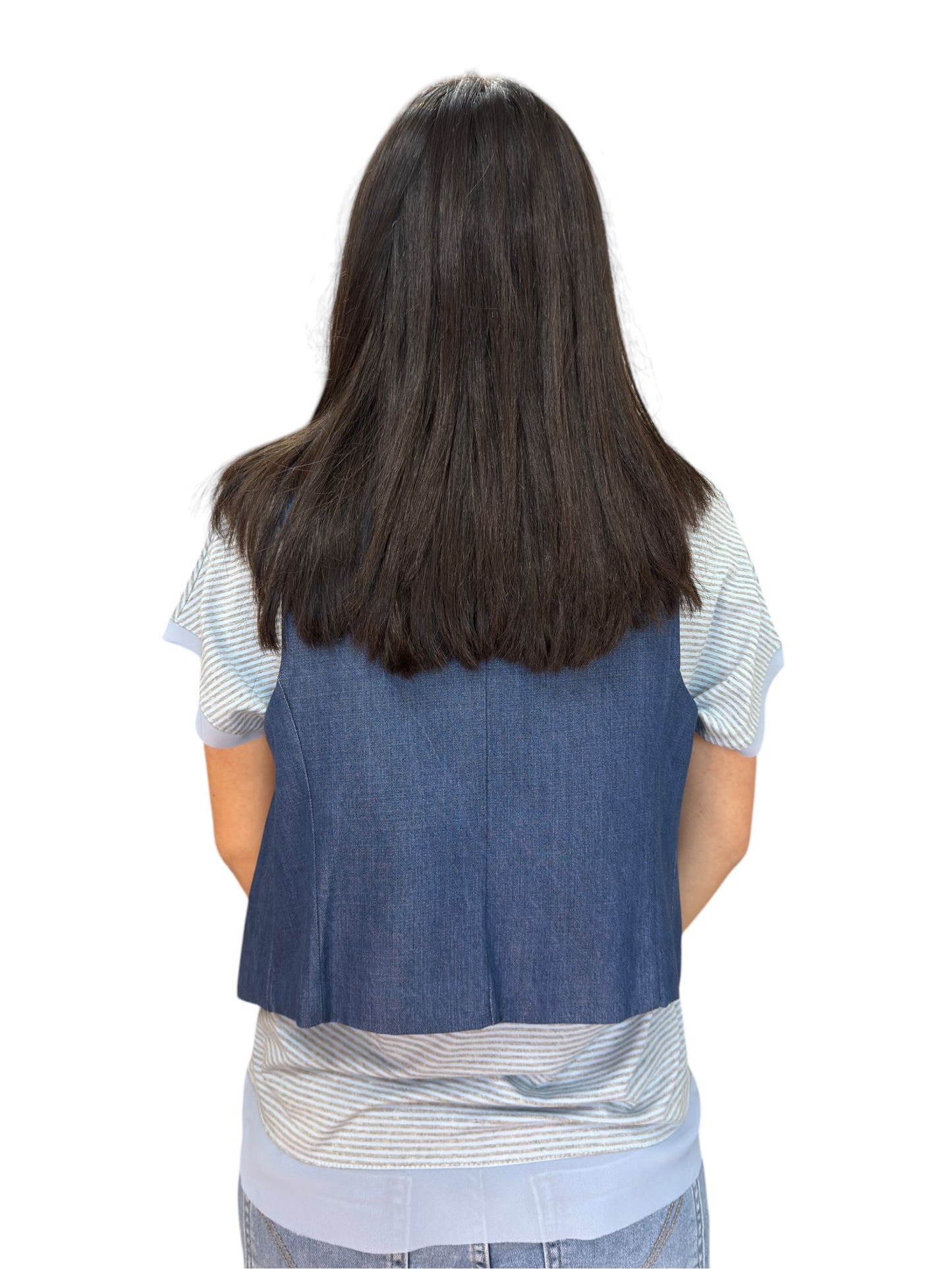 Gilet classico con bottoni rivestiti