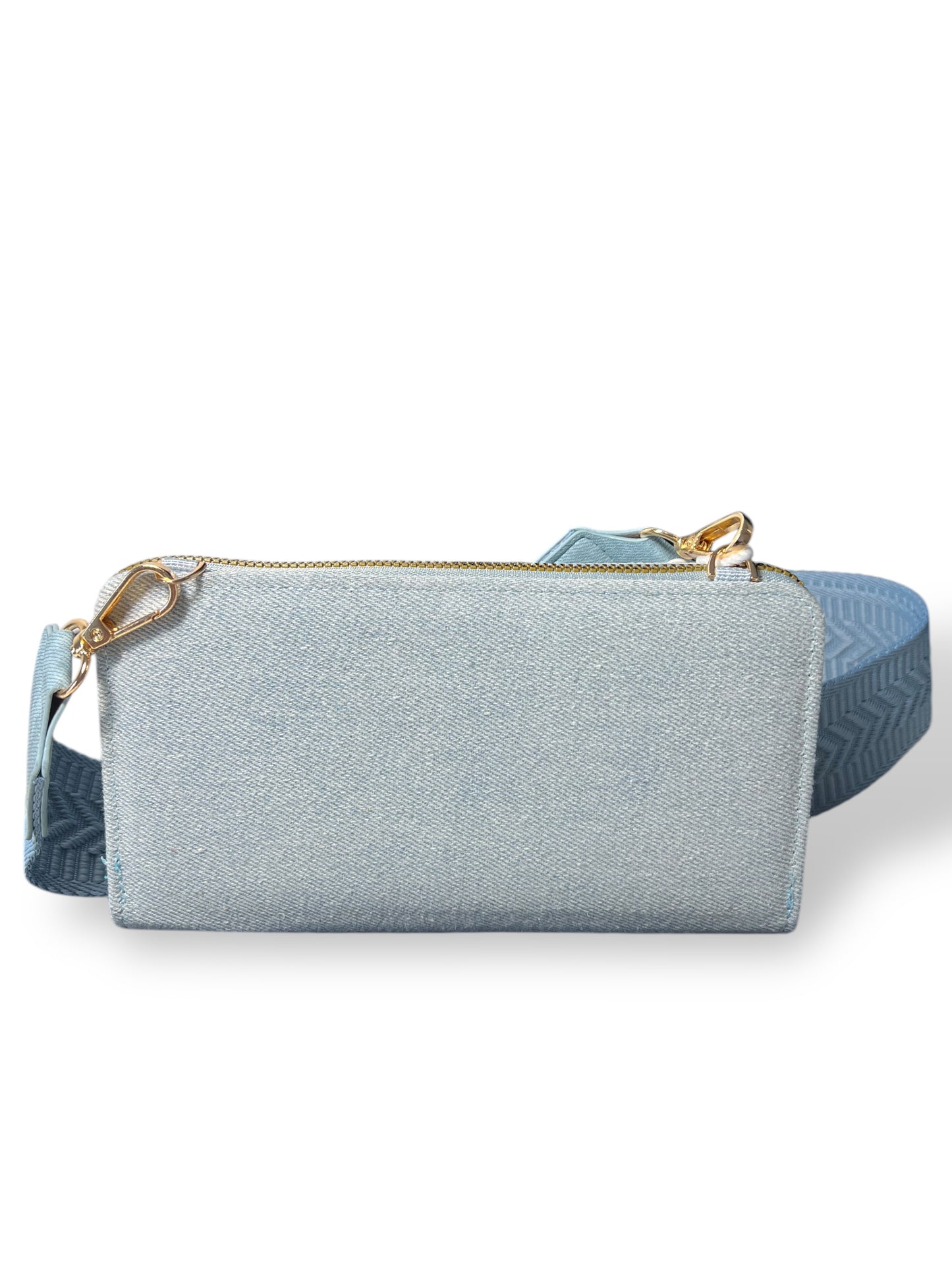 Borsetta azzurra in denim di cotone
