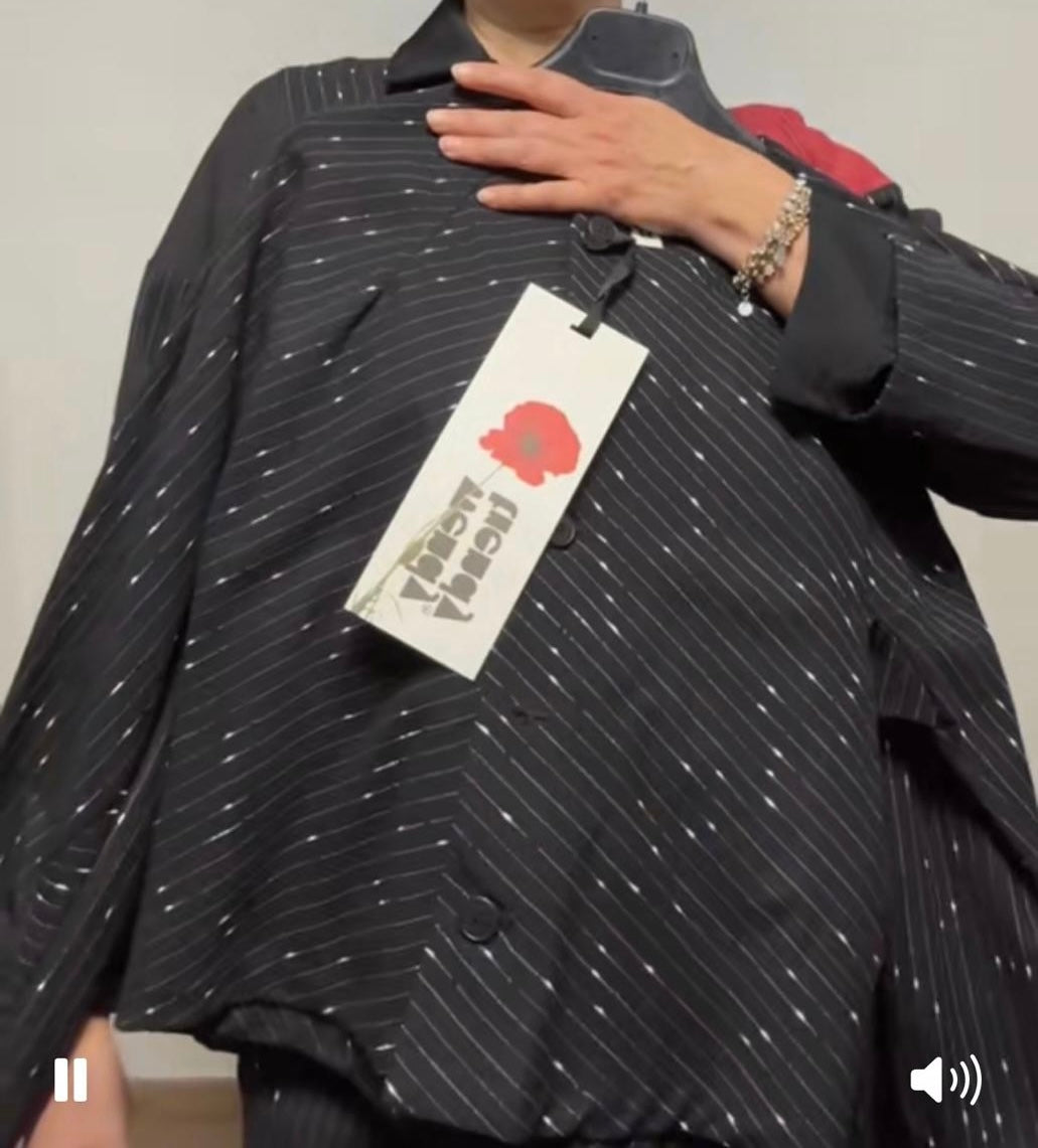 Giacca stile camicia gessata Wendy Trendy