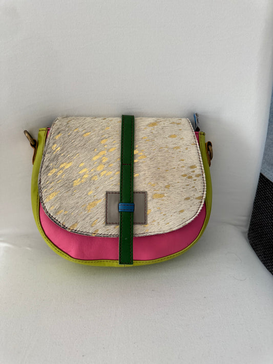 Pochette in pelle e cavallino