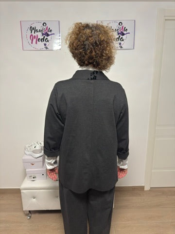 Giacca con motivo floreale in velluto