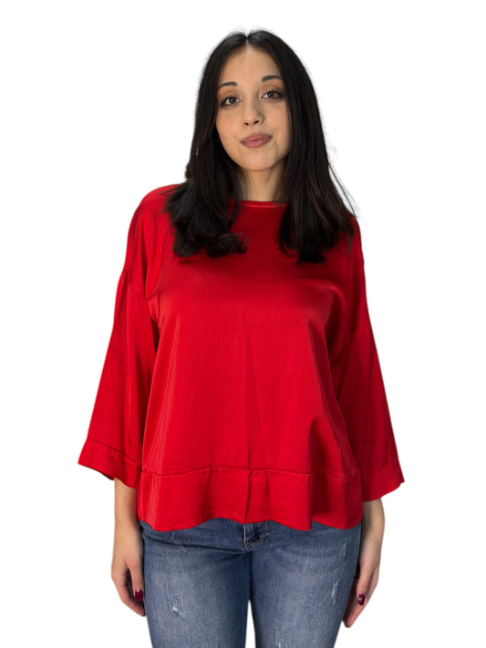 Maglia in raso a maniche lunghe