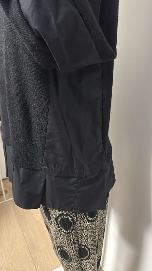 Wendy Trendy maglia in lana con greca in tessuto a contrasto