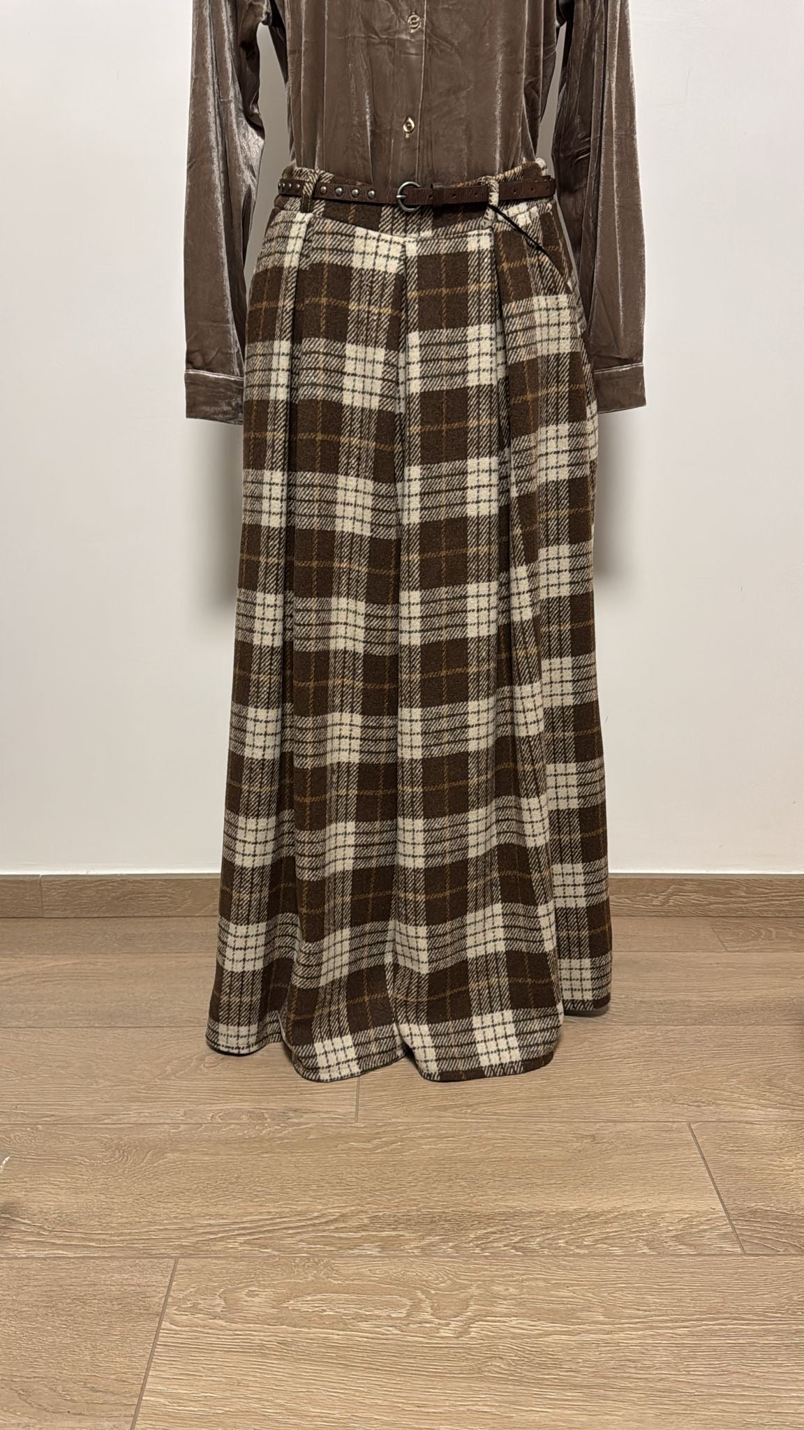 Pantaloni tartan wide fit