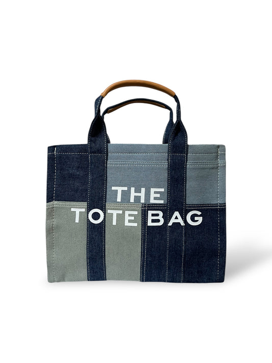 Tote bag in patchwork di denim