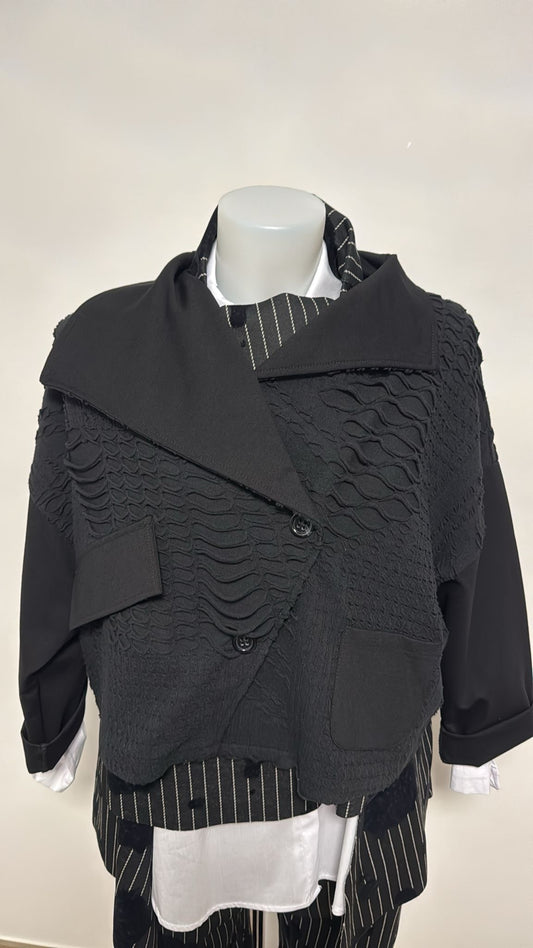 158C giacca in tessuto effetto stracciato