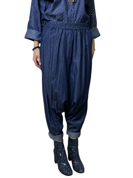 Pantaloni alla turca in chambray