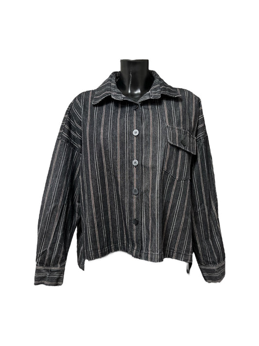 Sun Sun overshirt in denim a righe