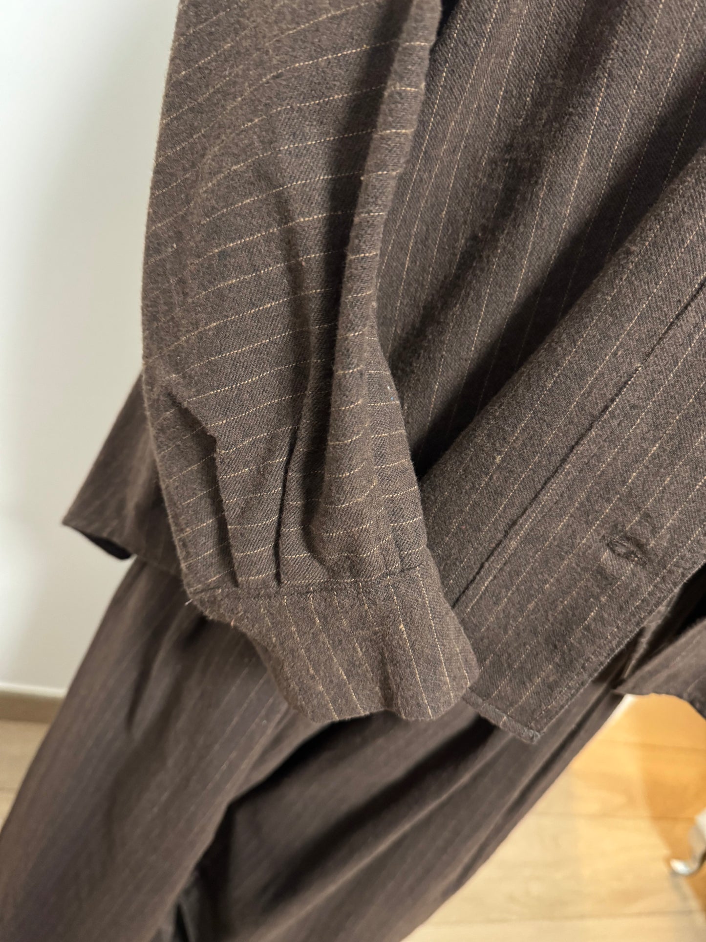 Coordinato lana gessato arancione