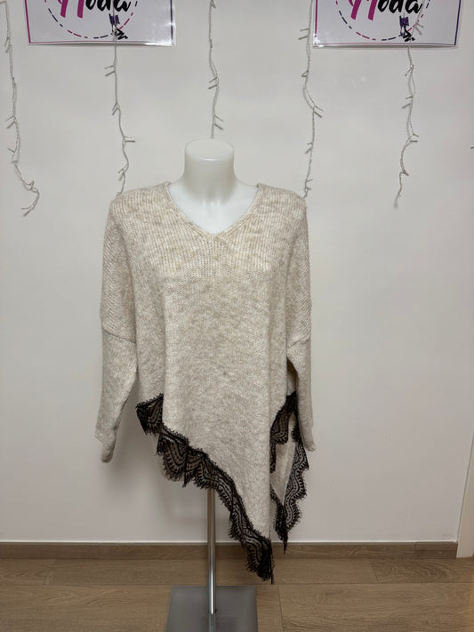 Blusa lana asimmetrica