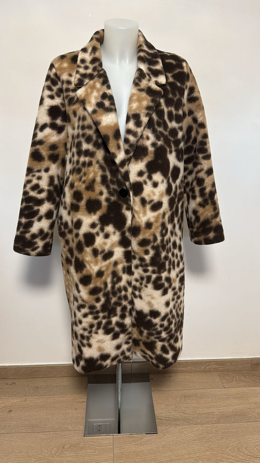 Cappotto monopetto stampa animalier