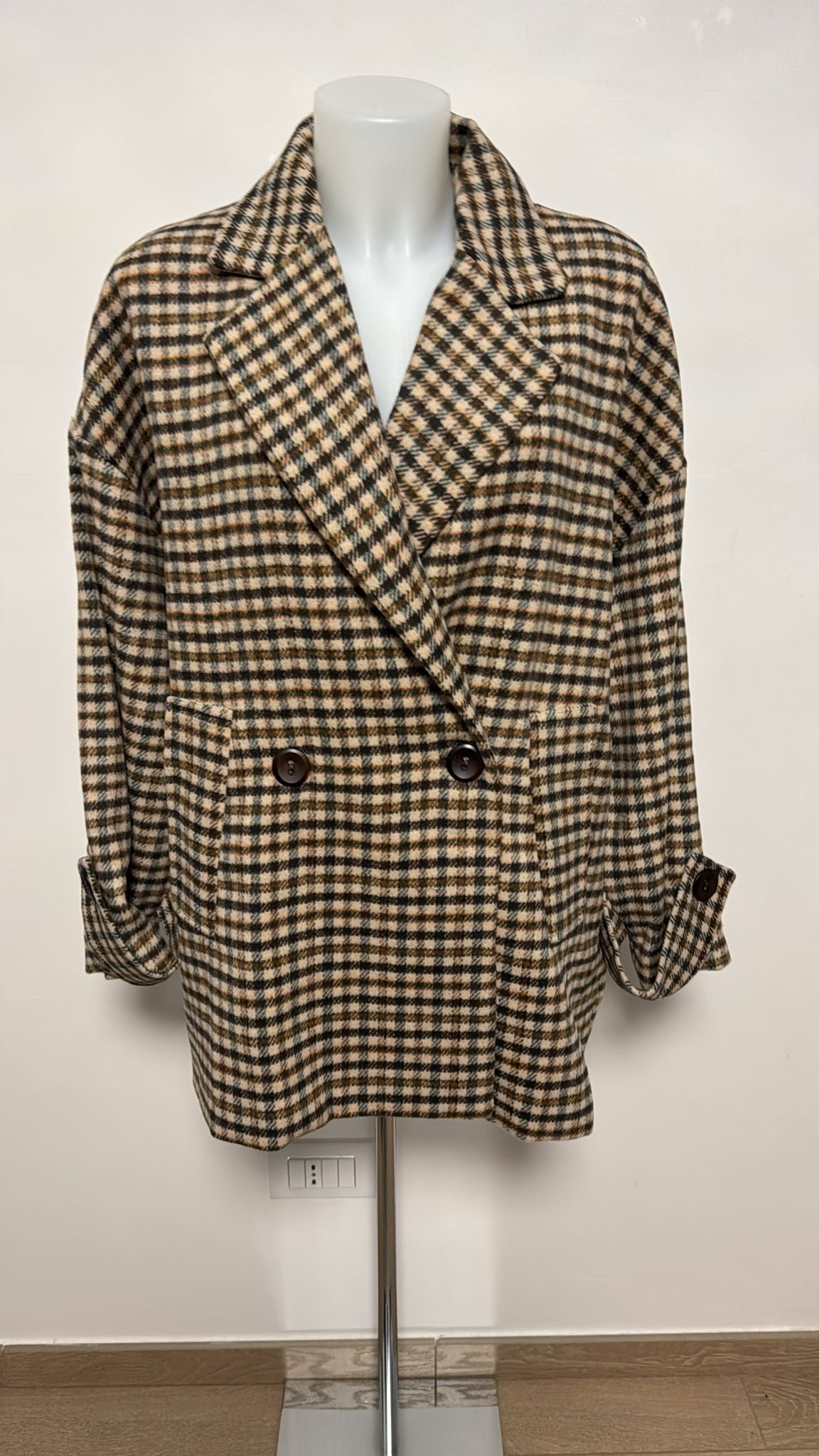 Cappotto a quadri oversize