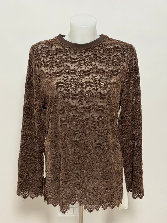 Blusa in ciniglia ricamata