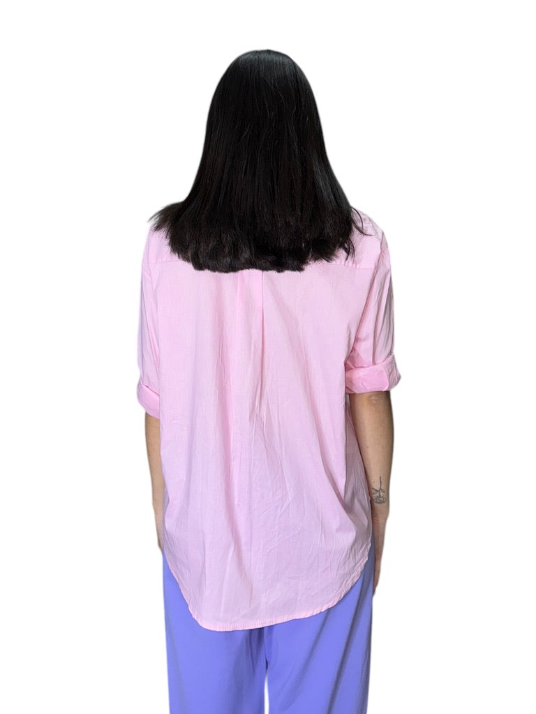 Camicia in cotone con inserti gioiello