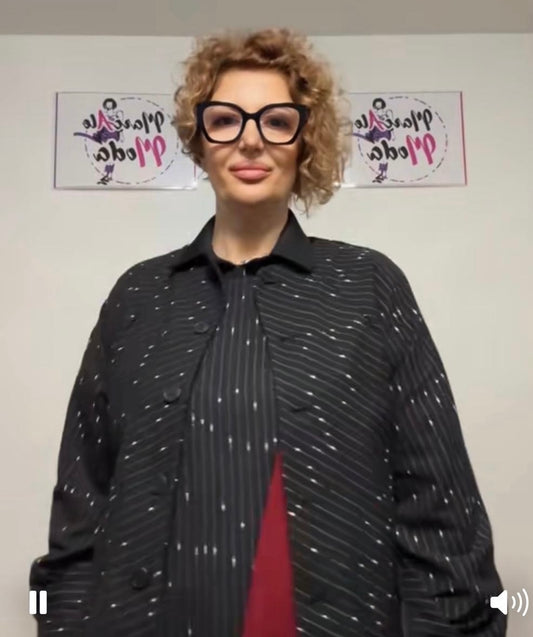 Giacca stile camicia gessata Wendy Trendy