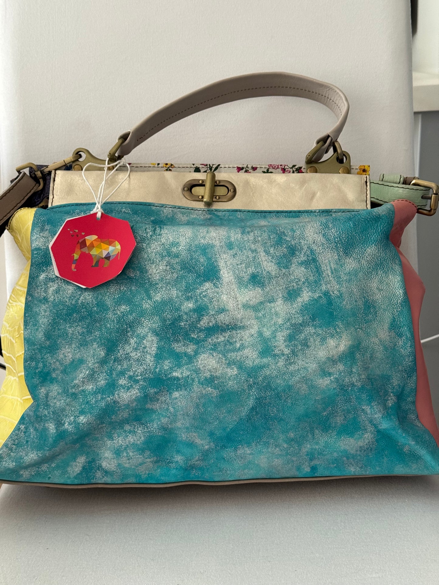 Borsa Ebarrito patch pelle stile Hermès