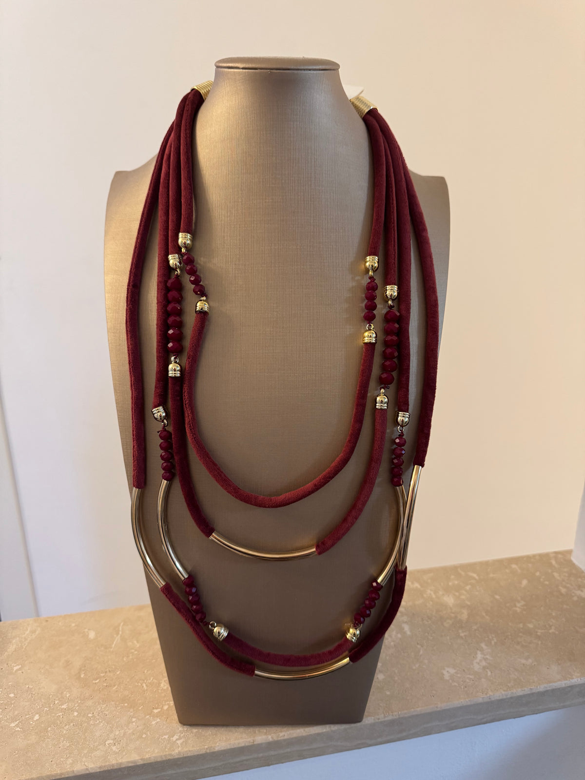 Collana multifilo velluto