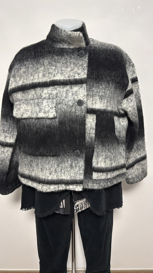 Sun Sun giacca bicolore effetto peloso