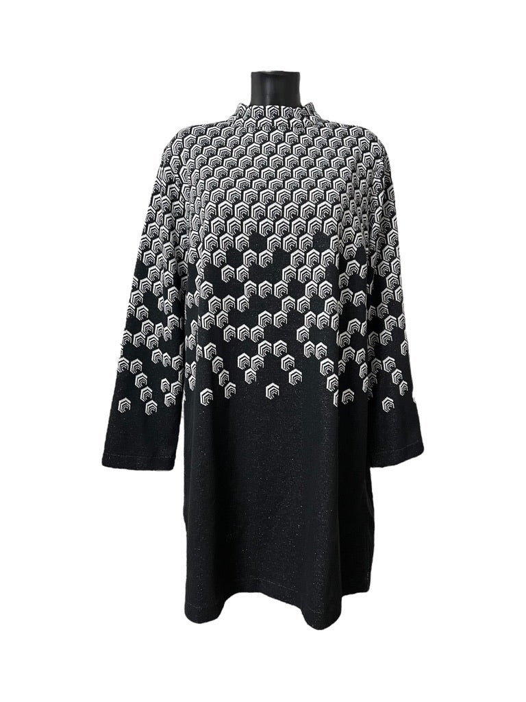 Ragno vestito con motivo esagonale in jacquard