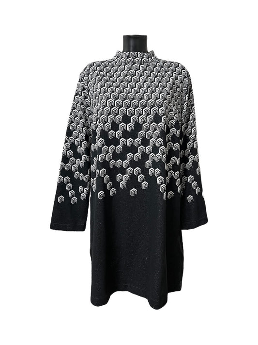 Vestido ragno con motivo jacquard hexagonal